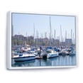 thumbnail image 2 of Designart "Port Vell Moored Yachts" Boat Floater Framed Canvas Wall Art, 2 of 5