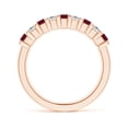 thumbnail image 2 of Angara Natural 0.7 Ct. Ruby with Diamond Non Eternity Wedding Band in 14K Rose Gold for Women (Ring Size: 7.5), 2 of 9