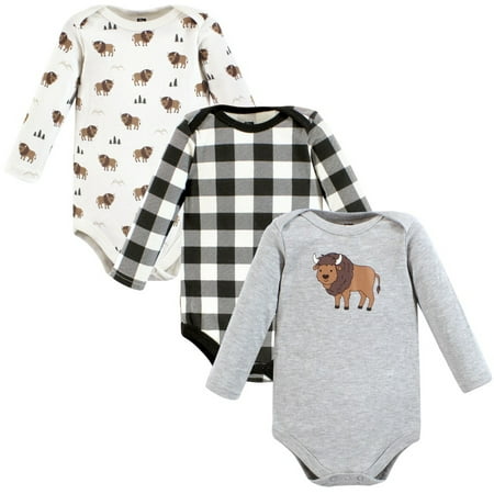 

Hudson Baby Boy Cotton Long-Sleeve Bodysuits Wild Buffalo 3-Pack 18-24 Months