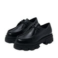 thumbnail image 2 of Sam Edelman Danice Black Leather Chunky Block Heel Lug Sole Slip On Loafers (Black Leather, 6), 2 of 7
