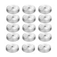 thumbnail image 1 of 15 packs steel regular mouth mason silver jar lids with straw hole compatible with mason jar, 1 of 5