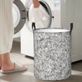 thumbnail image 6 of KLL Silver Glitter Waterproof Foldable Laundry Hamper Bucket with Handles for Storage Bin,Kids Room,Home Organizer (Medium ), 6 of 7