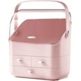 thumbnail image 5 of SUNFICON Makeup Organizer, Waterproof&Dustproof Cosmetic Organizer Box with Lid Fully Open Makeup Display Boxes, Great for Bathroom Countertop Bedroom Dresser,Pink, 5 of 6