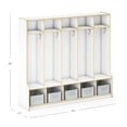 thumbnail image 2 of Guidecraft EdQ 5-Section Wooden Storage Locker with Bench Seat for Classroom, Kids White Cubby Organizer with Shelves and Hooks for Coats, 2 of 4