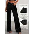 thumbnail image 2 of Pantalones PRETTYGARDEN Pierna Ancha Cintura Alta Negro - 4, 2 of 3