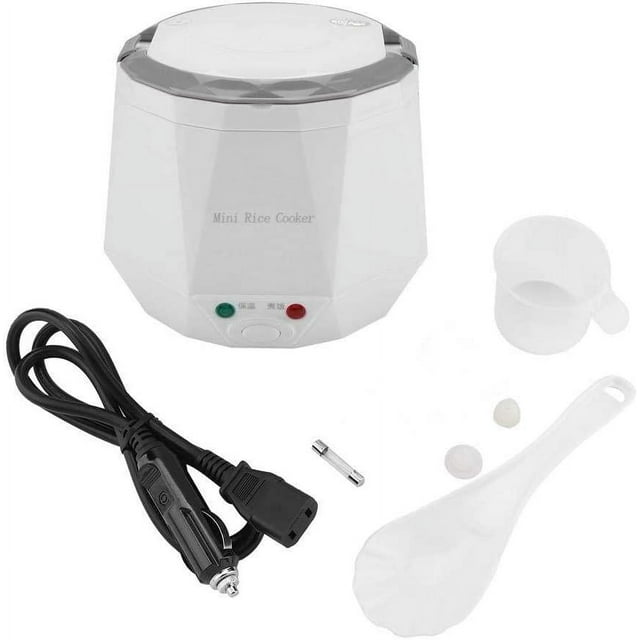 Olla arrocera compacta de 1,6 l, material apto para uso alimentario, olla eléctrica con función de inicio diferido para uso portátil en casa o en movimiento (1 unidad)