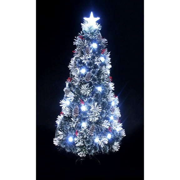 Hi-Line Gift Ltd. Christmas Tree Fiber Optic Green with Cones & Berries