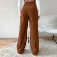 thumbnail image 5 of GILIGEGE Corduroy Pants for Women Winter Wide Leg Corduroy Pants with Pockets Warm Baggy Sweatpants High Waisted Straight Wide Leg Trousers Comfy Work Pants Soft Cozy Palazzo Teacher Pant Orange S, 5 of 6