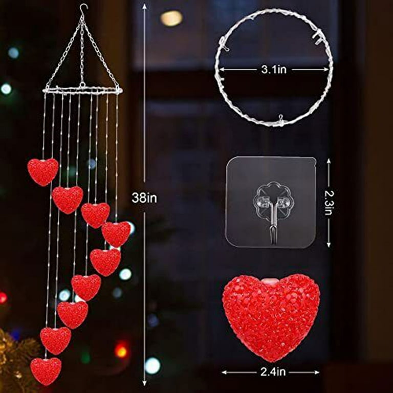 Heart solar string lights deals