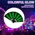 LED Light-Up Folding Fan - Open Width Illuminated Hand Fan with Vibrant ...