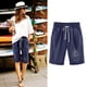 thumbnail image 4 of Pantalones Cortos de Verano para las Mujeres de Cintura Alta Estampado Elástico Cordón de Cintura, Casual Bolsillos Pantalones de Pijama, 4 of 5