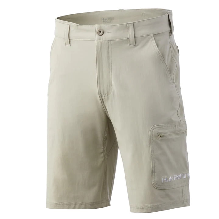 HUK Men's Standard Next Level 10.5 Quick-Drying Fishing Shorts Khaki Large