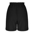 thumbnail image 4 of MIUOWANP Plus Size Women's Shorts with Buttons Solid Color Skinny Shorts High Waisted Pants Size XXXL(14)Black, 4 of 5