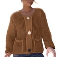 thumbnail image 5 of JSheng Women's Cardigan Sweater Casual Solid Color Long Sleeve Knitted Button Pocket Sweaters Jacket Coffee S, 5 of 5