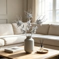 thumbnail image 5 of Artificial Silver Flower Stems Faux Metallic Roses, Bendable Branches For Home Vase Centerpiece, Wedding Party Farmhouse Table Arrangement Decor And Display, 5 of 6