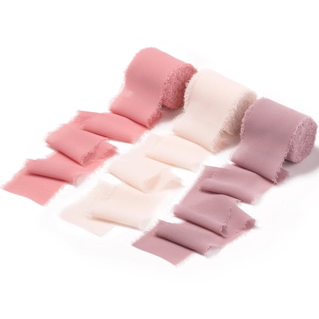 Juego de 3 rollos de cinta decorativa Doris Home, 5 cm x 6,4 m, color rosa
