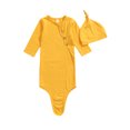 thumbnail image 2 of Pudcoco Baby Sleep Sack Set, Solid Color V-neck Sleeping Bag+Pointed Hat, 2 of 6