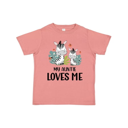 

Inktastic Zebra My Auntie Loves Me Gift Toddler Boy or Toddler Girl T-Shirt