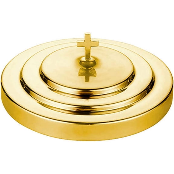 Christian Brands Communion Tray Cover, 11 Inch, Brass Tone