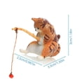 thumbnail image 2 of Sitting Cat Figurine, 1.18" Miniature Orange Cat with Fishing Rod, PVC Collectible Ornament for Desk Shelf Terrarium, 2 of 8