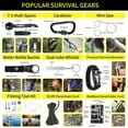 thumbnail image 5 of Kit de supervivencia, 160 piezas de suministros de emergencia, accesorios para acampar con bolsa Molle mejorada, regalos para hombres, aventuras al aire libre, camping, senderismo, caza (verde), 5 of 5