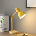thumbnail image 5 of FSLiving Dimmable Timing Table Lamp 100 Lumens LED Remote Control Battery Run Cordless Macaron Yellow Shade Wooden Base Nightstand Desk Lamp for Study Reading Bedroom,Battery Not Included - 1 Pack, 5 of 7