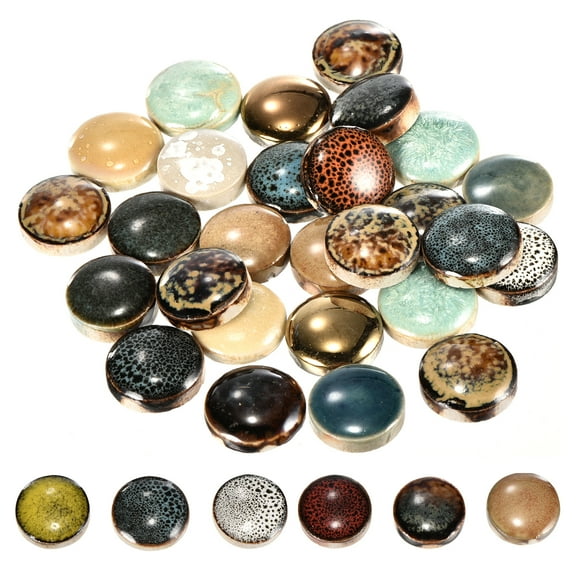 Uxcell 100g Ceramic Mosaic Tiles for Crafts Bulk, Small Round Multicolor Ceramic Tiles for Mosaic Kits