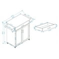 thumbnail image 6 of White Kitchen Island Cart with Rubber Wood Top, Rolling Storage Trolley with Drawer & Towel Rack, 6 of 12