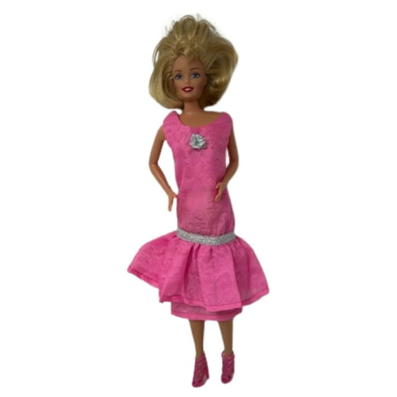 Doll Clothes Superstore  Handmade Pink Short Dress with 2 Pairs of Shoes for Barbie & 11.5-Inch Fashion Dolls