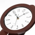 thumbnail image 5 of Modern Grandfather Brown Oval Pendulum Wood-Looking Plastic Wall Clock for Living Room, Kitchen, or Dining Room, 5 of 7