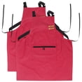 thumbnail image 1 of Delantal de cocina ajustable de PU con bolsillos, impermeable y resistente al aceite, para mujeres y hombres, ideal para chefs, cocineros y repostería, 2 unidades, 1 of 7