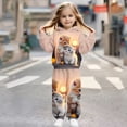 thumbnail image 2 of LIIPEE Autumn Winter Outfit Sets For Girls Cartoon Graphic Long Sleeve Pullover Hoodies And Sweatpants 2 Piece Set Kids Casual Comfortable Cute Outfits,3-4 Years, 2 of 9