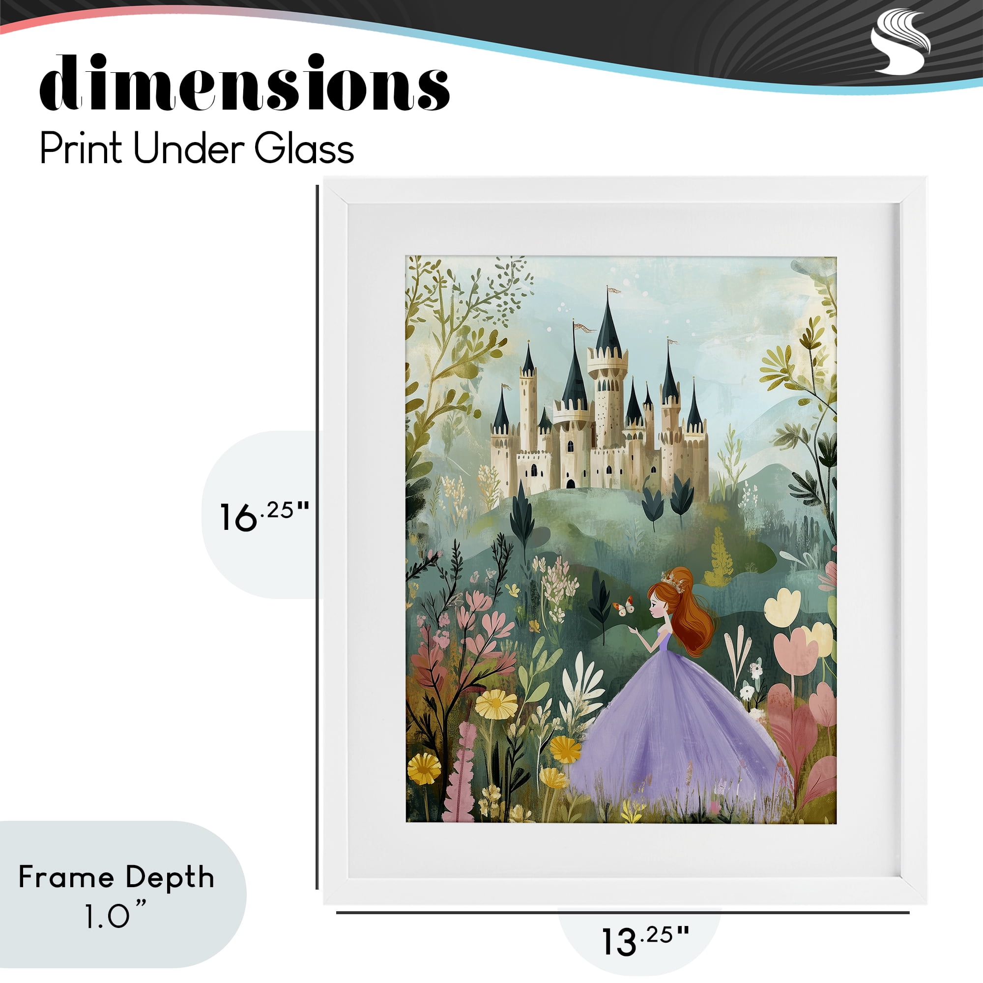 Stupell Industries Princess Day Out White Framed Print Under Glass, design by Christine Simpson Art