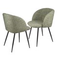 thumbnail image 4 of Set of 2 Dining Chairs, Upholstered Teddy Faux Fur Armchair with Metal Legs, Mid-Century Accent Chairs for Living Room Kitchen Dining Room,Grey, 4 of 9