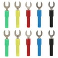 thumbnail image 2 of 10pcs Fork Spade Wire Connectors PVC Brass Y Type Plug Terminal U Type Banana Plug Adapter For Electronic Industrial Equipment, 2 of 8