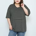 thumbnail image 6 of Maternity Striped Stretch Short Sleeve Top Loose Women's Short Sleeve T-Shirt Big Size Women's Maternity Short Sleeve Black XXXXXXXXL, 6 of 7
