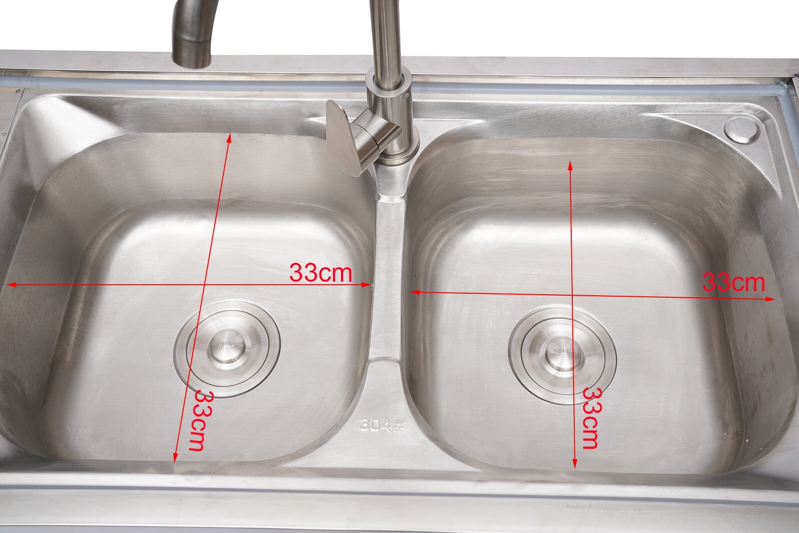 2 Compartment Stainless Steel Commercial Kitchen Utility Sink w/ Prep Table
