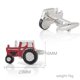 thumbnail image 2 of Mancuernillas rojas con diseño de tractor para hombre, esmaltadas y metálicas, 2 of 3