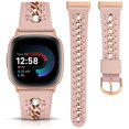 thumbnail image 1 of Correa de reloj Minyee Leather con cadena de metal para Fitbit, 1 of 6