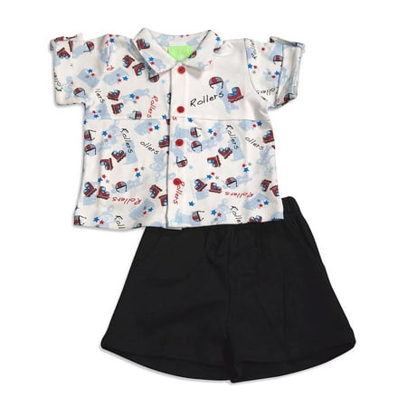 

Snopea Baby Infant Newborn Boys Cotton Short Set 29675-6Months (ROLLER CHAMP BLACK)