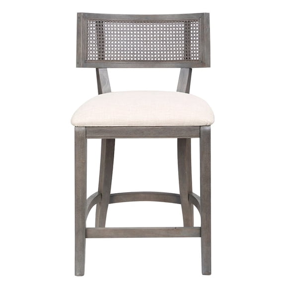 Furniture of America Averill Wood Padded Counter Height Chair in Gray Wash