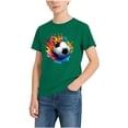 thumbnail image 2 of ITSAME T-Shirts for Boys, Football Print Crewneck Short Sleeve Kids Fashion Casual Tops Green Size 9-10, 2 of 7