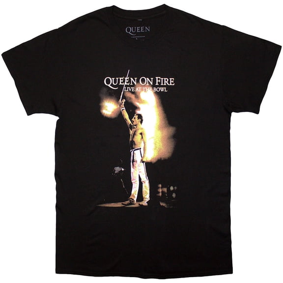 Queen Unisex T-Shirt Live At The Bowl (Black)