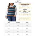 thumbnail image 6 of Agnes Orinda Plus Size Sweaters for Women Sleeveless Casual Outfits V-Neck Striped Knit Sweater Vests 3X Blue, 6 of 6