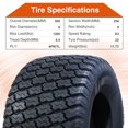 thumbnail image 2 of HALBERD Set of 2 20x10.00-8 Lawn Mower Tires 20x10x8 4PR Turf Friendly Garden Tractor Tires Tubeless,, 2 of 6