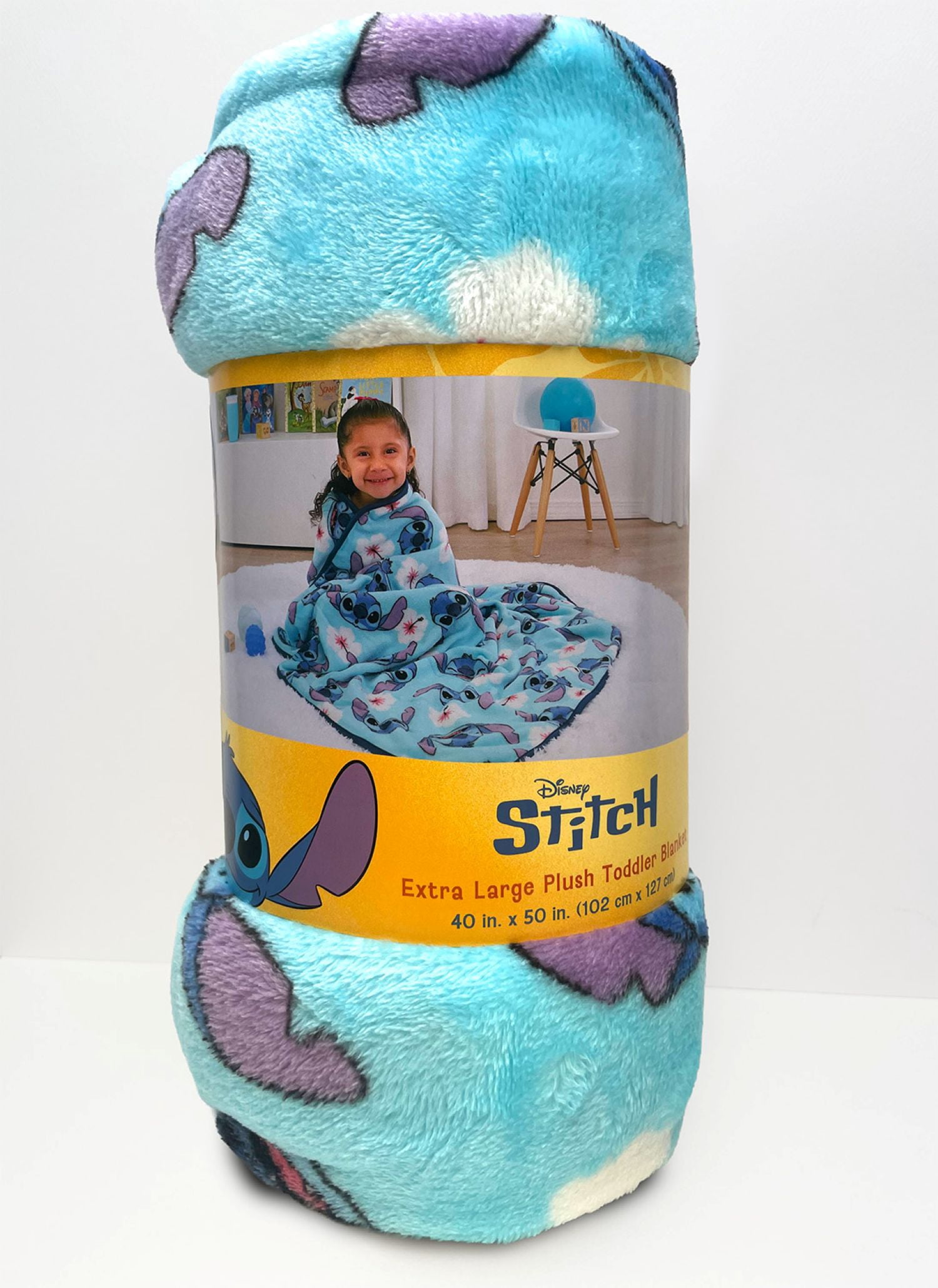 Disney Stitch Plush Toddler Blanket, Turquoise, Unisex, 40" x 50"