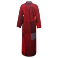 thumbnail image 4 of MAWCLOS Robes Maxi pour Femmes Robe Chemise à Imprimé Floral Kaftan à Revers Manches Longues 8002 Rouge TTG, 4 of 4