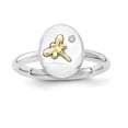 thumbnail image 1 of Sterling Silver & 14k Dragonfly Stackable Expressions Diamond Ring Size 7, 1 of 3