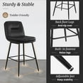 thumbnail image 4 of Dycanpo 24”H Bar Stools Set of 6, Double-Layer Upholstered, for Home Kitchen, Black, 4 of 6