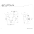 thumbnail image 4 of Kingston Brass AE37T8 Aqua Vintage 3-3/8 Inch Wall Mount Tub Faucet, Brushed Nickel, 4 of 4